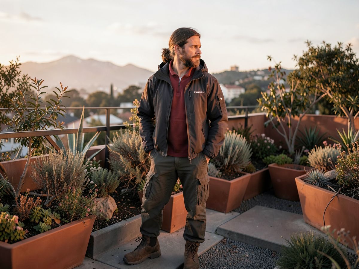 Patagonia outdoor apparel campaign on rooftop garden